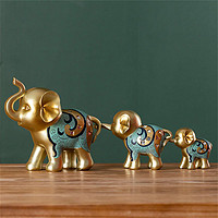 紫矜语 福气纳象 欧式大象摆件树脂创意动物家装工艺礼品客厅装饰