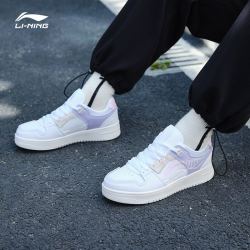 LI-NING 李宁 板鞋女鞋旗舰官网百搭小白鞋冬季新款运动鞋情侣休闲鞋女