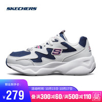 SKECHERS 斯凯奇 官方2021春季男女同款情侣校园运动小白鞋熊猫鞋88888105-WNVP 白色/海军蓝/粉色女款 38.5
