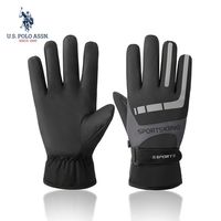 U.S. POLO ASSN. 男士冬季加绒加厚骑行防寒保暖女士运动滑雪手套