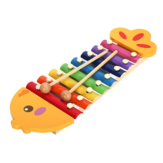 木玩世家 木制婴儿敲琴宝宝儿童早教男孩女孩手敲音八音琴乐启蒙玩具1-2-3-6岁打击乐器