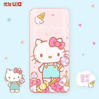 HelloKittyＸ优加 10000毫安充电宝TYPE-c快充输入/出超薄可爱迷你华为苹果通用便携 粉红甜心