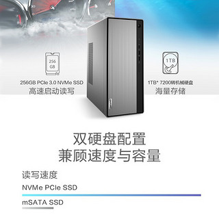 联想（lenovo）天逸510Pro十代酷睿家用游戏台式机电脑 商用办公设计师主机电脑整机全套s 主机+21.5英寸显示器 定制i5-10400 8G 512G 2G独显