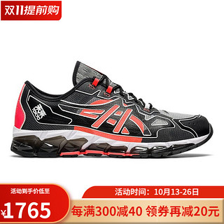 ASICS 亚瑟士跑步鞋 男子 GEL-QUANTUM 360 6代透气缓震回弹马拉松跑鞋 黑/日出红 1021A492.001 45/US11