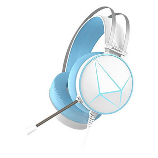 PLUS会员、亲子会员：Dareu 达尔优 EH722 精英版 耳罩式头戴式有线游戏耳机 白蓝色 3.5mm