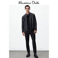 Massimo Dutti 男装 黑色纳帕软革真皮男士时尚外套 03310250800