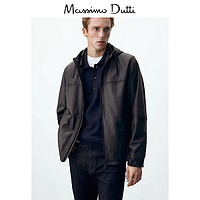 Massimo Dutti 男装 纳帕软革真皮连帽男士休闲外套 03317257400