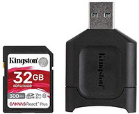 Kingston 金士顿 MLPR2 / 32GB SD 卡 + 读卡器（32 GB SDHC React Plus SDR2 + MLP SD 读卡器）