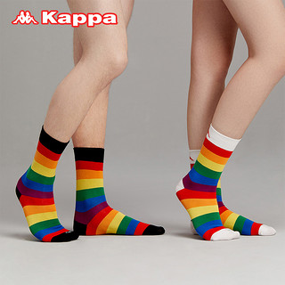 Kappa 卡帕 KP1W02 男女款彩虹中筒袜 2双装