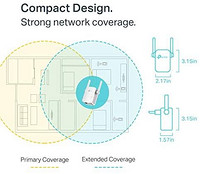 TP-LINK 普联 AC 2600双频 Wi-Fi 范围扩展器 W/千兆以太网端口， extends WIFI TO 智能家居