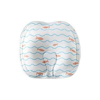 kub 可优比 KUB) 婴儿定型枕新生3个月1岁宝宝塑型圆头护头睡u型枕头-蓝色海洋