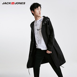 JACK&JONES 杰克琼斯 219121539 男士中长款纯棉连帽风衣