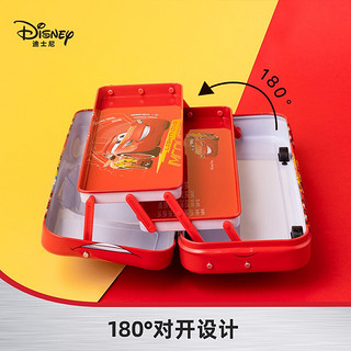 迪士尼(Disney)小学生文具盒男 大容量三层可折叠铁笔盒 创意跑车造型收纳盒 汽车总动员系列红色DM28122-1