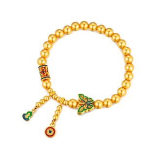 lukfookjewellery六福珠宝古醇金系列风蝶令金珠手链