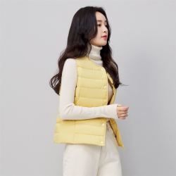 SNOWFLYING 雪中飞 轻型短款女式羽绒背心春秋便携简约大方保暖羽绒马甲女