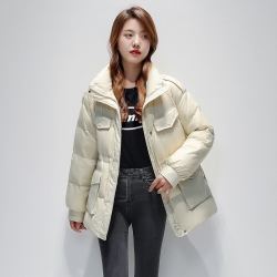 SNOWFLYING 雪中飞 女式防风领羽绒服2021秋冬时尚保暖高品质90绒短款羽绒服女