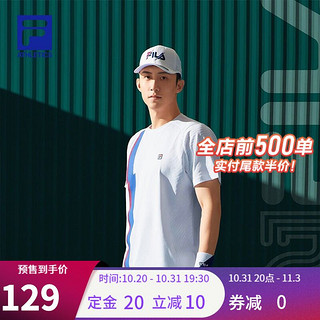 FILA 斐乐 ATHLETICS 斐乐男士棒球帽2021夏秋新款鸭舌帽遮阳帽综训潮 玉石白-WT XS