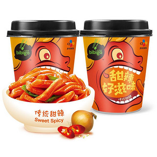 bibigo 必品阁 甜辣杯装炒年糕 160g*2组合装 早餐晚餐火锅食材 韩餐 食品套装年糕条 速食 方便菜