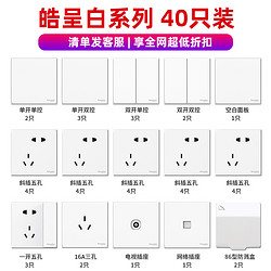 Schneider Electric 施耐德电气 皓呈系列 开关插座面板 40只装