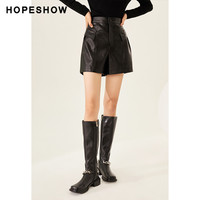HOPESHOW 红袖 90121341202 女士PU皮短裤