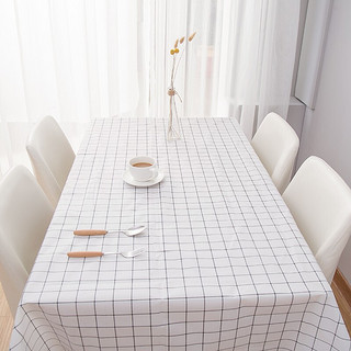 惠寻 桌布防水防烫防油免洗塑料餐桌垫茶几布 白色-137*152cm
