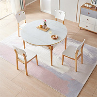 QuanU 全友 DW1028A 岩板餐桌 灰色 1.3m款+餐椅*4