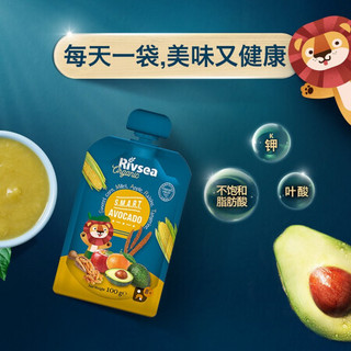禾泱泱（Rivsea)果泥 水果汁泥 牛油果甜玉米苹果泥 混合口味 均衡营养 进口 1袋装100g 8个月+