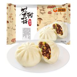 GUOLIAN 国联 茶树菇包子 400g 速食小笼包 冷冻包子 营养早餐 方便健康