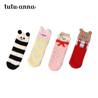 tutuanna 趣趣安娜 女子可爱毛毛袜 4双