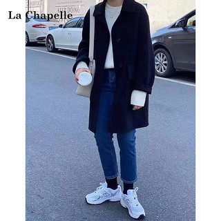 La Chapelle 大衣女2021初秋新款韩版宽松显瘦中长款毛呢外套女