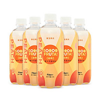 鲜汽十族 白桃味果汁汽水瓶装碳酸饮料0脂450ml*5瓶