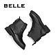 BeLLE 百丽 粗跟马丁靴女商场同款机车皮短靴V6A1DDD0 黑色 36