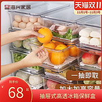 HAIXIN 海兴 冰箱收纳盒食品级冷冻专用抽屉式保鲜盒厨房食物蔬菜鸡蛋整理神器
