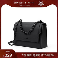 CHARLES & KEITH CHARLES＆KEITH小方包CK2-80701061-1女士链条翻盖纯色单肩斜挎包