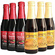 Lindemans 林德曼 樱桃*3/桃子*3啤酒 组合装 250ml*6瓶 精酿果啤 比利时进口