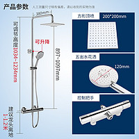 KOHLER 科勒 恒温淋浴花洒齐乐恒温双花洒升降可旋转手持淋雨淋浴柱26469T