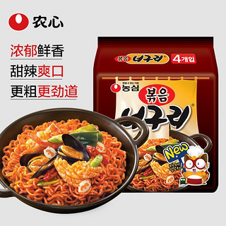 NONGSHIM 农心 韩国进口 农心 小浣熊辣味乌冬炒面 拌面 速食食品 非火鸡面 网红熬夜加班休闲零食 懒人食品 四连包137g*4包