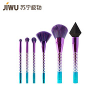 JIWU 苏宁极物 海洋之星化妆刷6件套便携化妆刷散粉刷 新手化妆