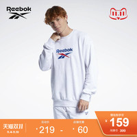 Reebok锐步官方情侣款GU3873运动长袖套头保暖卫衣（A/XL、GU3873-浅灰色）