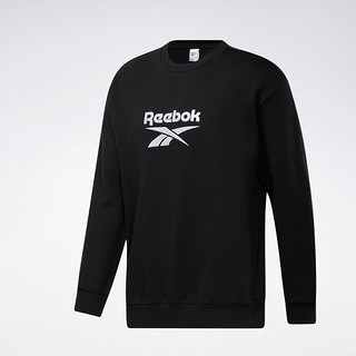 Reebok锐步官方情侣款GU3873运动长袖套头保暖卫衣（A2XL、GU3883-黑色）