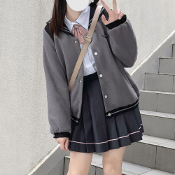布丁熊原创 jk制服 网仓 水手领秋款棒球服外套