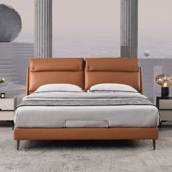 plus会员kuka顾家家居b176可调节靠背真皮床暮光橙182m