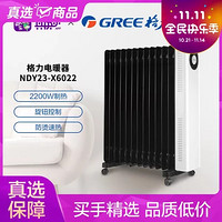 GREE 格力 取暖器电油汀家用电暖器片13片 加宽防烫速热加湿干衣电暖气 NDY23-X6022