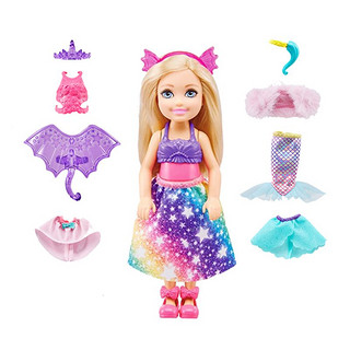 PLUS会员：Barbie 芭比 儿童玩具女孩礼物过家家玩具芭比娃娃洋娃娃生日礼物-小凯莉公主换装组合GTF40