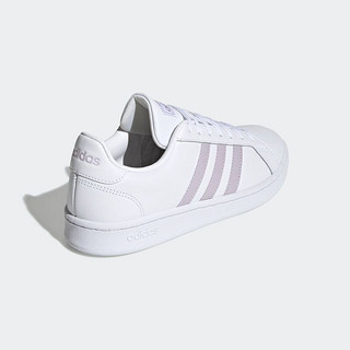 adidas 阿迪达斯 官网neo GRAND COURT女鞋休闲运动小白鞋EE7465 白/紫 37(230mm)