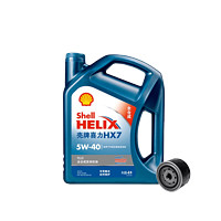 Shell 壳牌 途虎养车 汽车小保养套餐 HX7 Plus 5W-40 SN 4L 机滤 工时