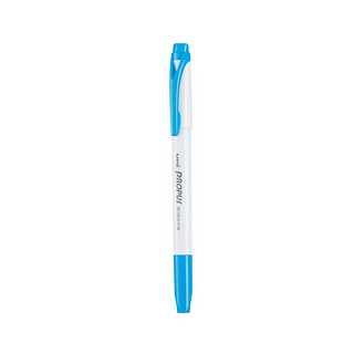 uni 三菱铅笔 日本三菱（Uni）双头荧光记号笔 学生作业手账绘画标记笔彩色笔 细0.4mm粗4mm PUS-103T 1支/袋 蓝色