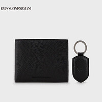 GIORGIO ARMANI 阿玛尼EMPORIO ARMANI奢侈品21秋冬EA男士钱包和钥匙圈礼盒套装 Y4R222-Y068E BLACK-80001黑色 U