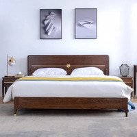 恒兴达 白橡木全实木床1.8米1.5米双人婚床现代简约大床主卧轻奢家具床