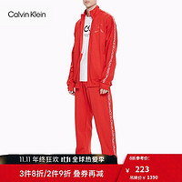 Calvin Klein CK运动男装立领长袖拉链时尚复古潮流休闲卫衣外套4MS9J438 679-红色 L